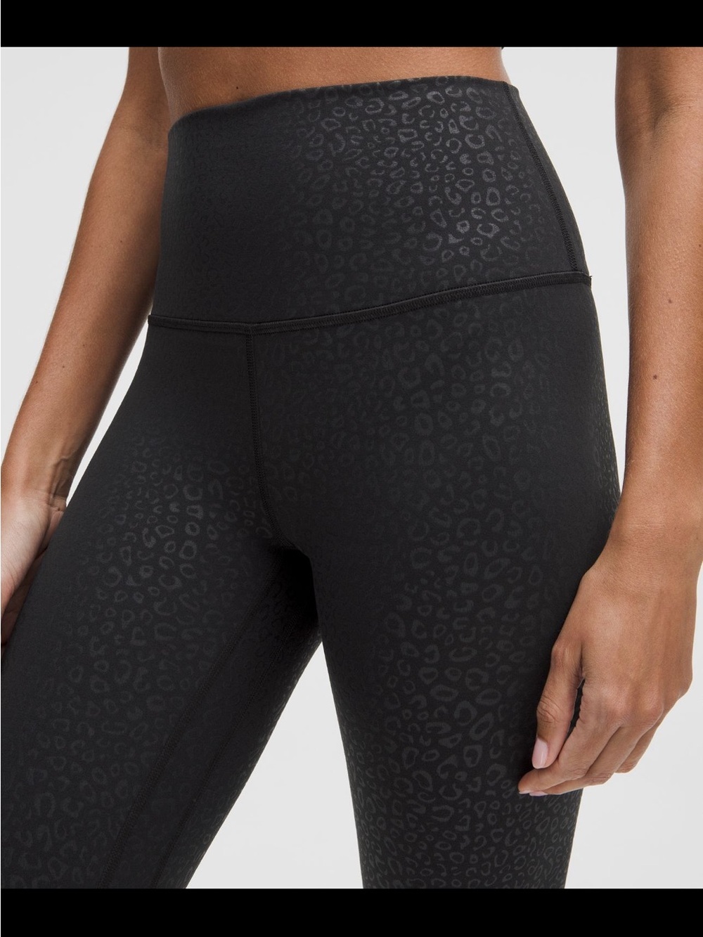 lululemon Align™ High-Rise Pant 25" black leopard embossed size 8 NWT - Picture 3 of 15